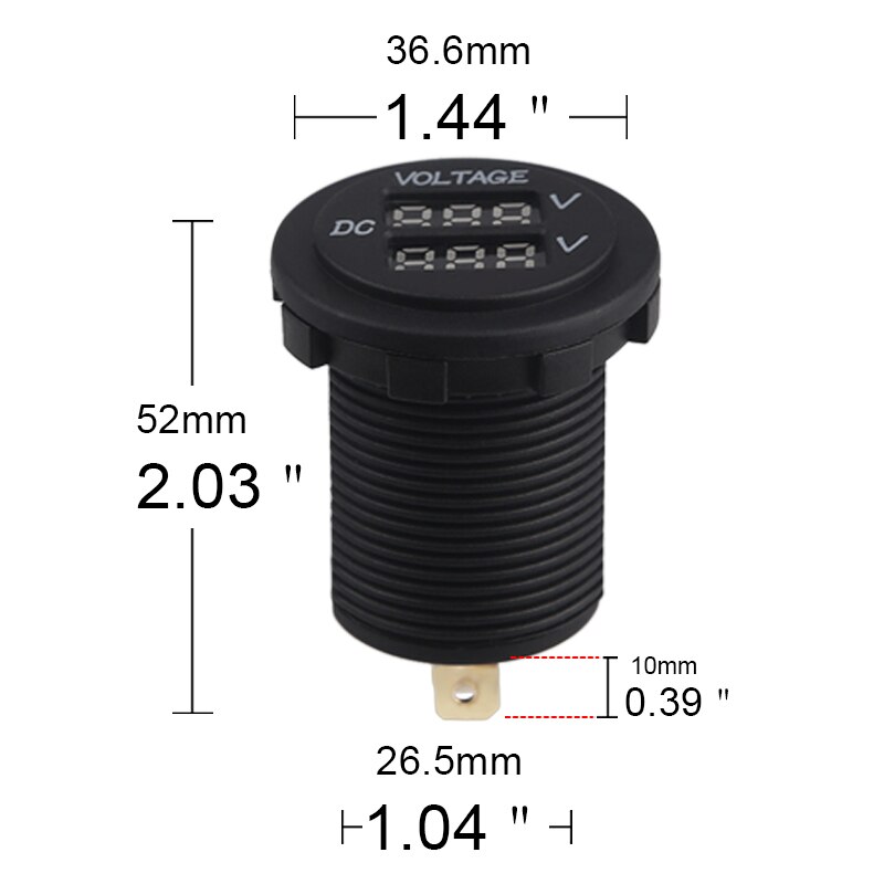 Led Digitale Dual Voltmeter Voor Motorfiets Auto Boot Aux Belangrijkste Spanningsmeter Battery Monitor Panel Auto Ronde Voltmeter Tester