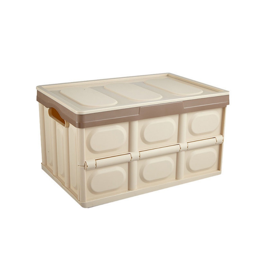 Wytrzymałe plastikowe pojemniki robić bagażnika samochodowego o dużej pojemności, oszczędzające miejsce, otwarte pudełka robić przechowywania, sztaplowane pojemniki samochodowe, robić akademika.: Ciemny khaki