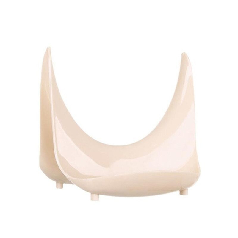 Domowy łyżka stojak na pokrywkę stojak przydatna kuchnia plastikowa patelnia pokrywa robić garnka stojak uchwyt stelaż półki narzędzia kuchenne: Beige