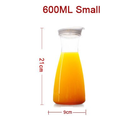 Plastic Water Kettle Carafes Plastic Water Container Storage Plastic Water Pitcher with Rubber Lids: 600ML