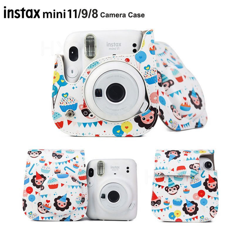 Camera Case Compatibel Met Fujifilm Instax Mini 11/9/8 Instant Film Camera, pu Lederen Tas Cover Met Verstelbare Schouderband: L