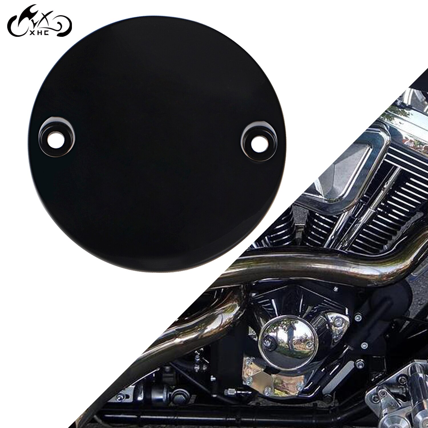Motorcycle Black Timing Ignition Timer Domed Point Cover For Harley Dyna Softail Road Electra Glide Road King Sportster 883 1200