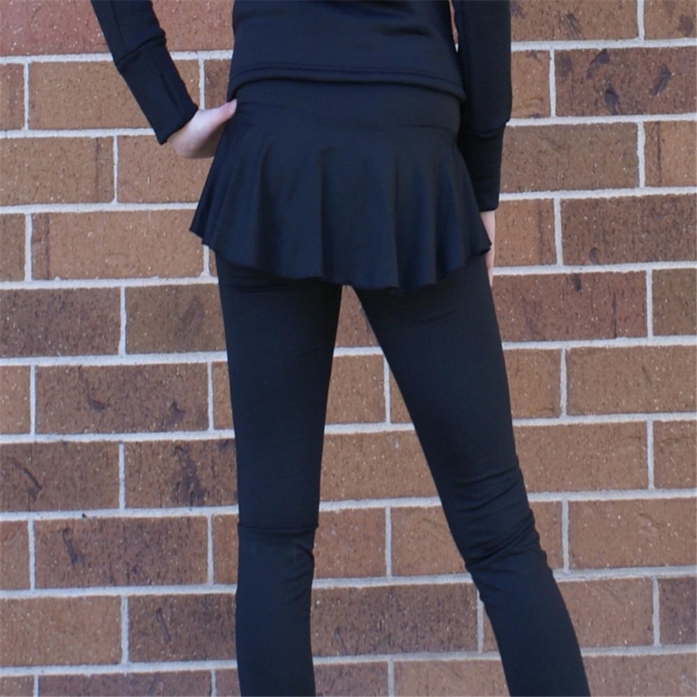 LIUHUO-pantalones de patinaje sobre hielo para mujer, Pantalón elástico de licra, ropa de entrenamiento negra, patinaje sobre ruedas