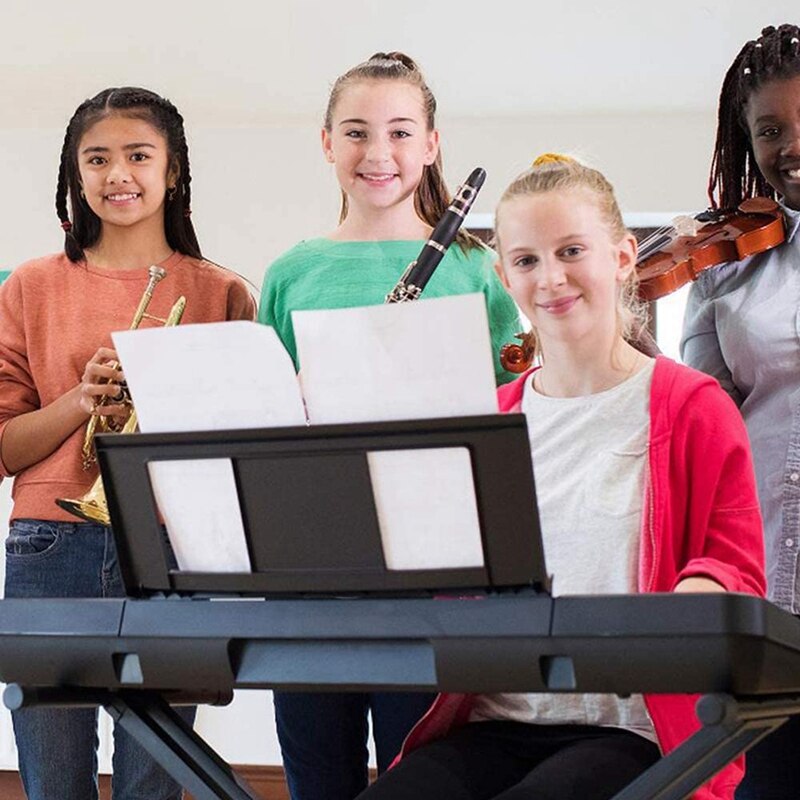 Music Stand Compatible with Numerous for Yamaha Models of Music Keyboard,Keyboard Stand Sheet Music with 4 Music Clip