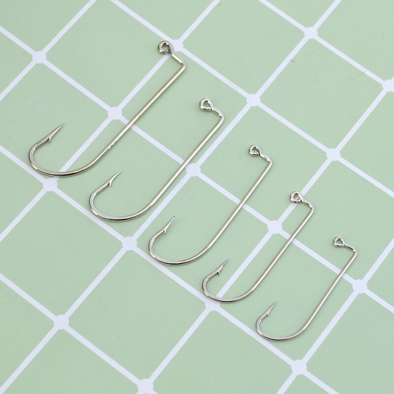 100pcs High Carbon Steel Fishing Hooks – Black Overturned, Barbless & Weedless Options, Saltwater