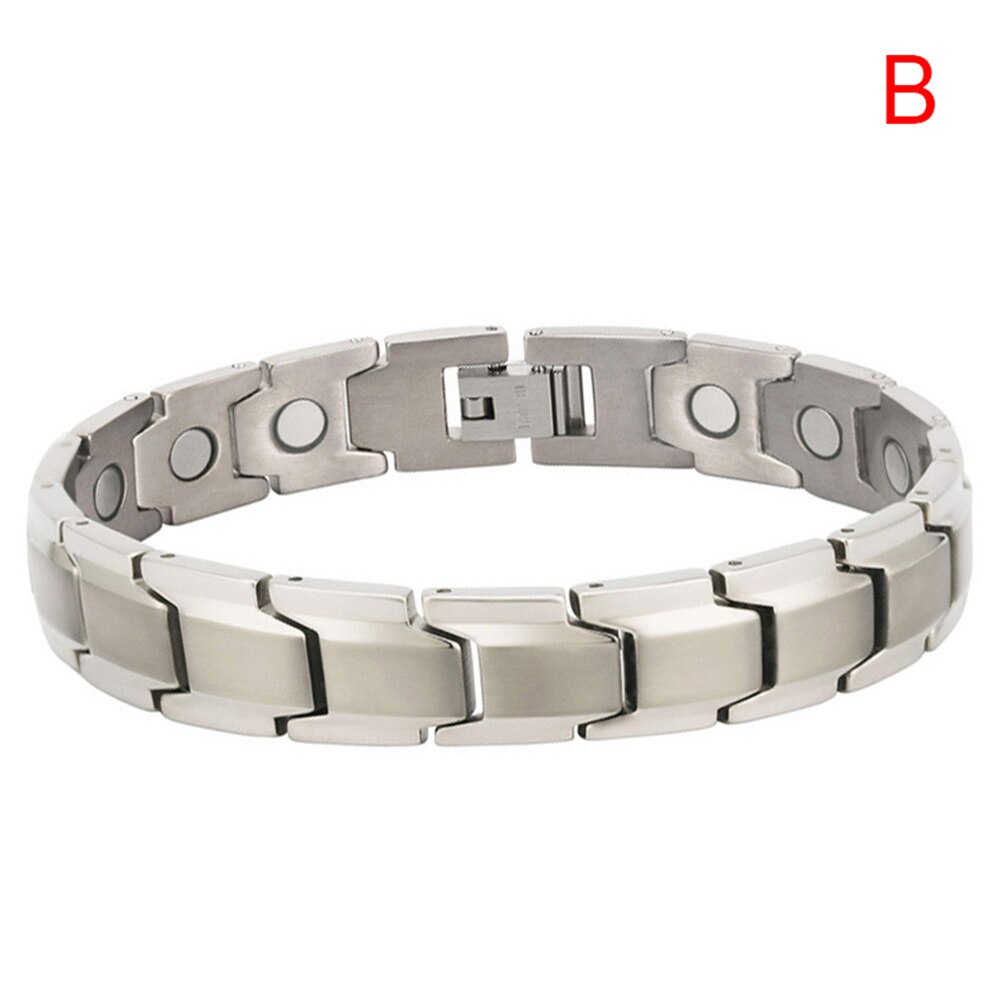 Mannen Titanium Stalen Armband Rose Goud Zwart Magnetische Armband Energie Armbanden Voor Mannen Lxh: B