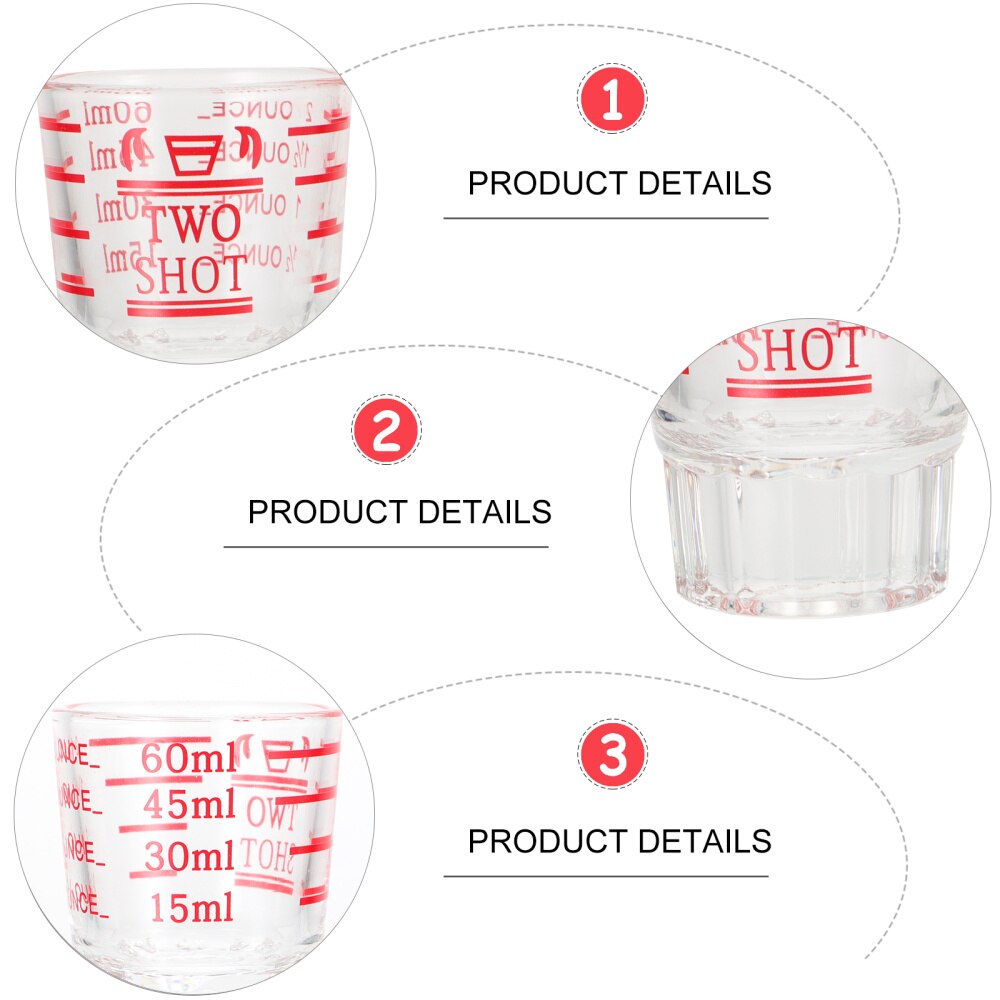 2 Pcs Ounce Measuring Glass Graduated Measuring Cup Glass Measuring Cups