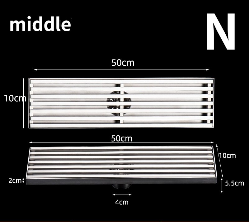 304 Stainless steel rectangular floor drain grate shower grill drain floor waste grate