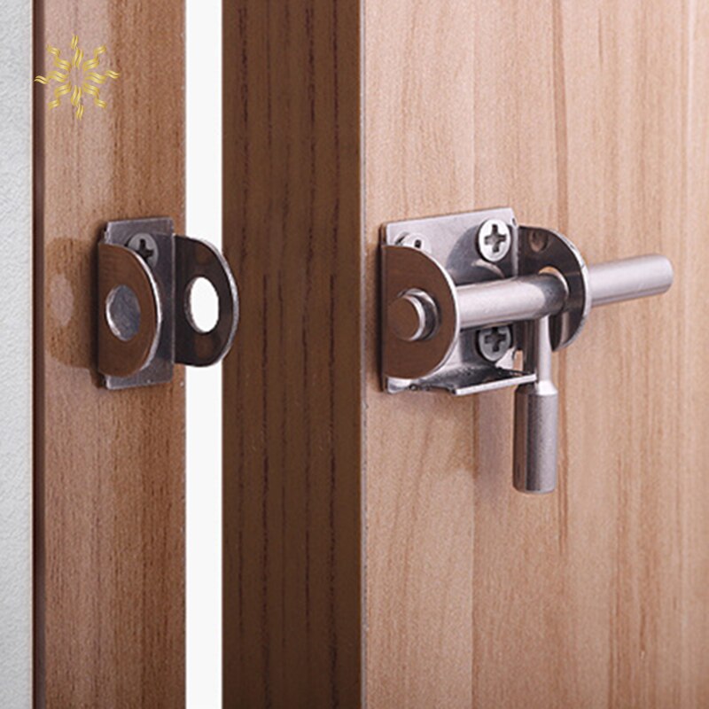 Stainless Steel Sliding Hasp Latches Door Chain Locks Bathroom Door Window Cabinet Fitting Slide Bolt Latch Security Tools K802