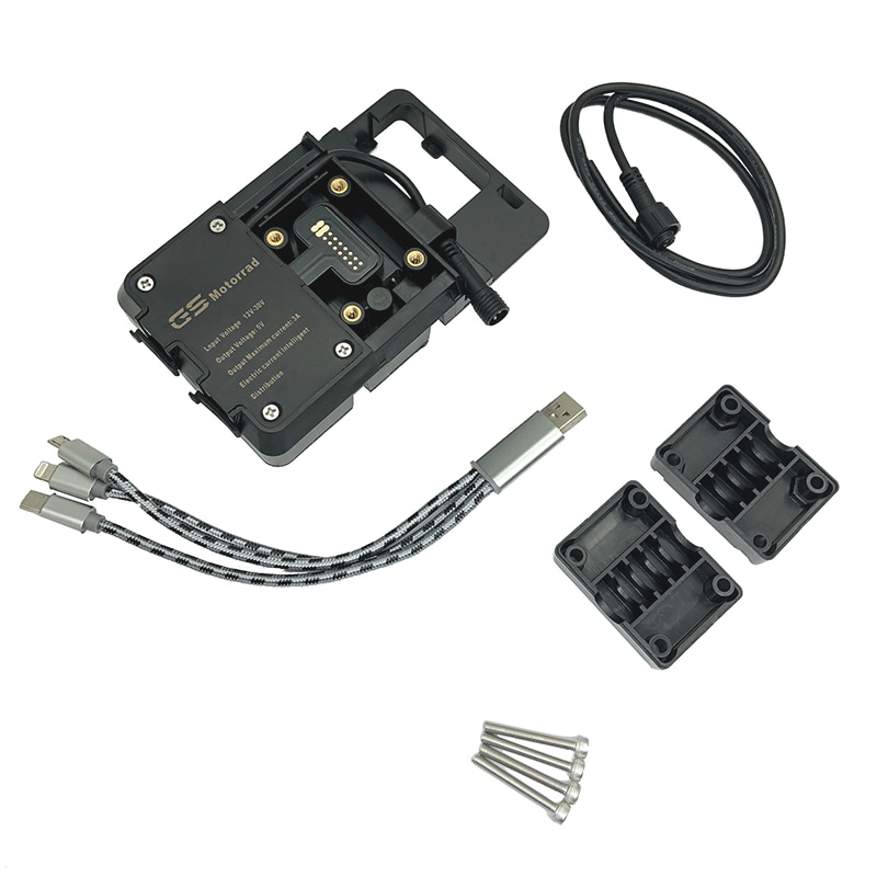 12MM Motorcycle GPS mobile phone holder Wireless/USB Fast charger For BMW R1200GS R1250GS F700GS F800GS F750GS F850GS CRF1000L