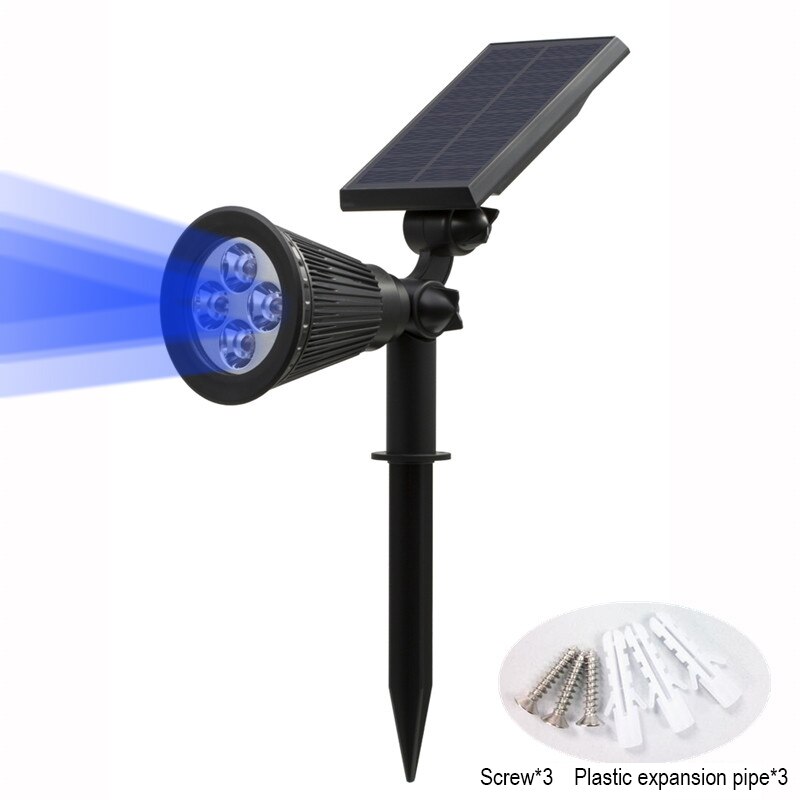 T-SUNRISE Solar Lamp Waterdicht IP65 Outdoor Tuin Gazon Lamp Landschap Wandlampen 4LED/7LED Diverse Kleuren Zonne-verlichting: Blue