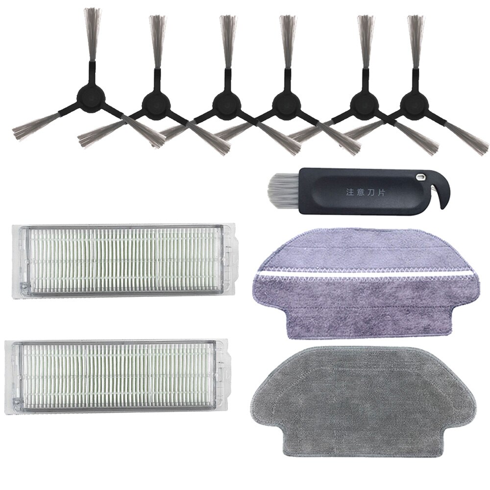 Hovedbørste hepa filter sidebørste moppe klud til xiaomi robotstøvsuger styj 02ym conga 3490 viomi  v2 pro filter v-rvclm 21b: Orange