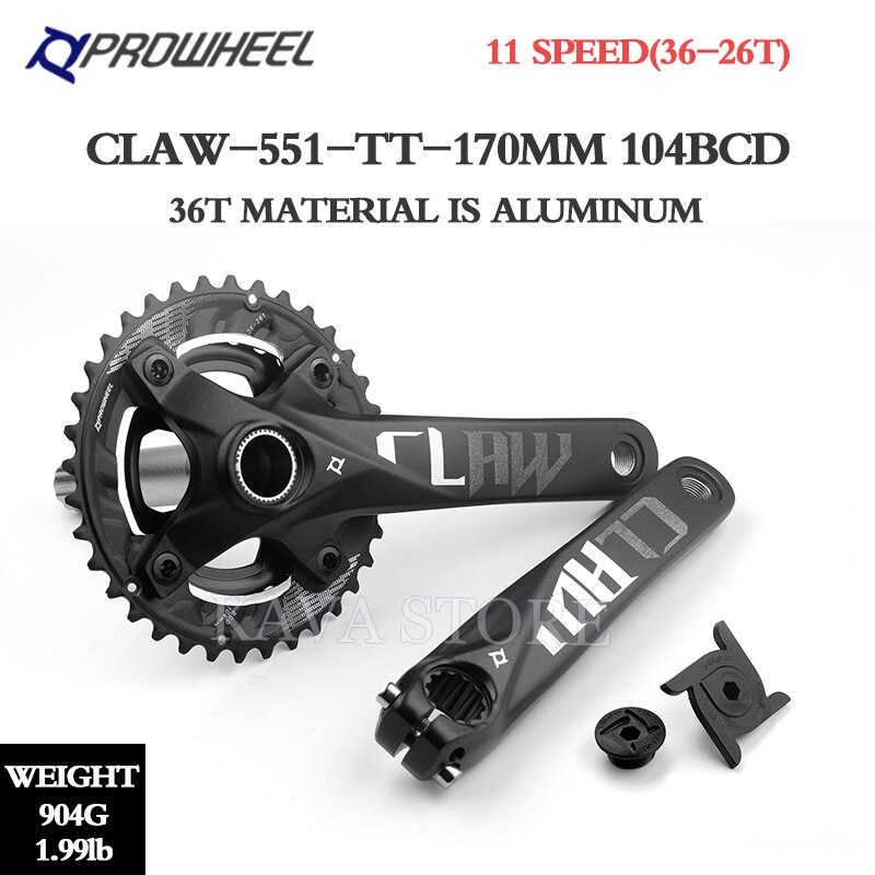 Prowheel Bicycle mtb 10/11 speed Crankset 170MM With Sprockets Bottom bracket BB 36-26T 42-32-24T Mountain Bike Crank Set: 11S CLAW-551-TT