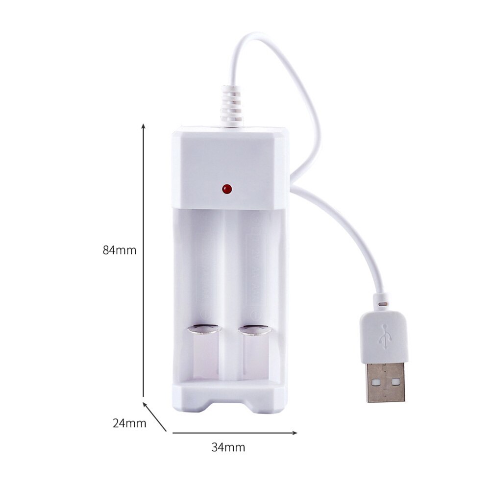 Usb Plug Batterij Oplader Wit 2 Slots Ac 110V 220V Dual Voor Aa/Aaa Opladen 3.7V Oplaadbare Li-Ion