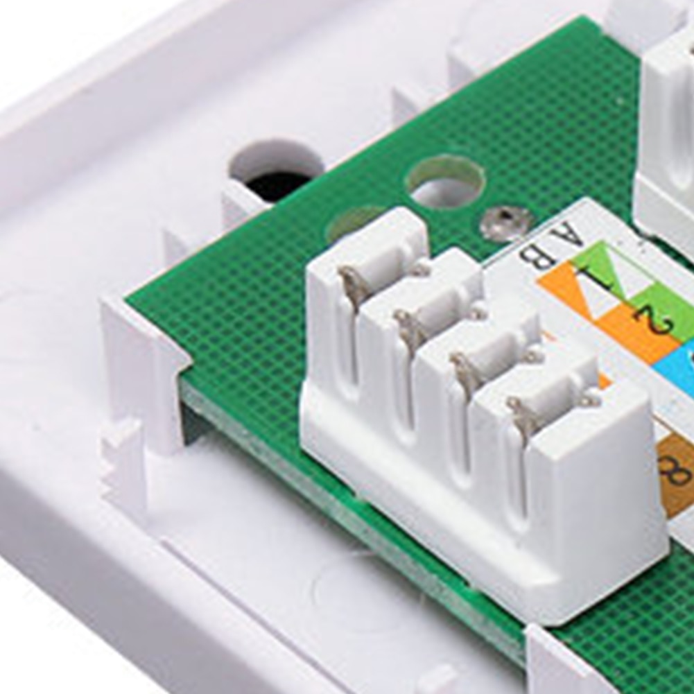 RJ45 White Extension Cable Desktop Unshielded Information Module Network Connector Single Port Ethernet Junction Box
