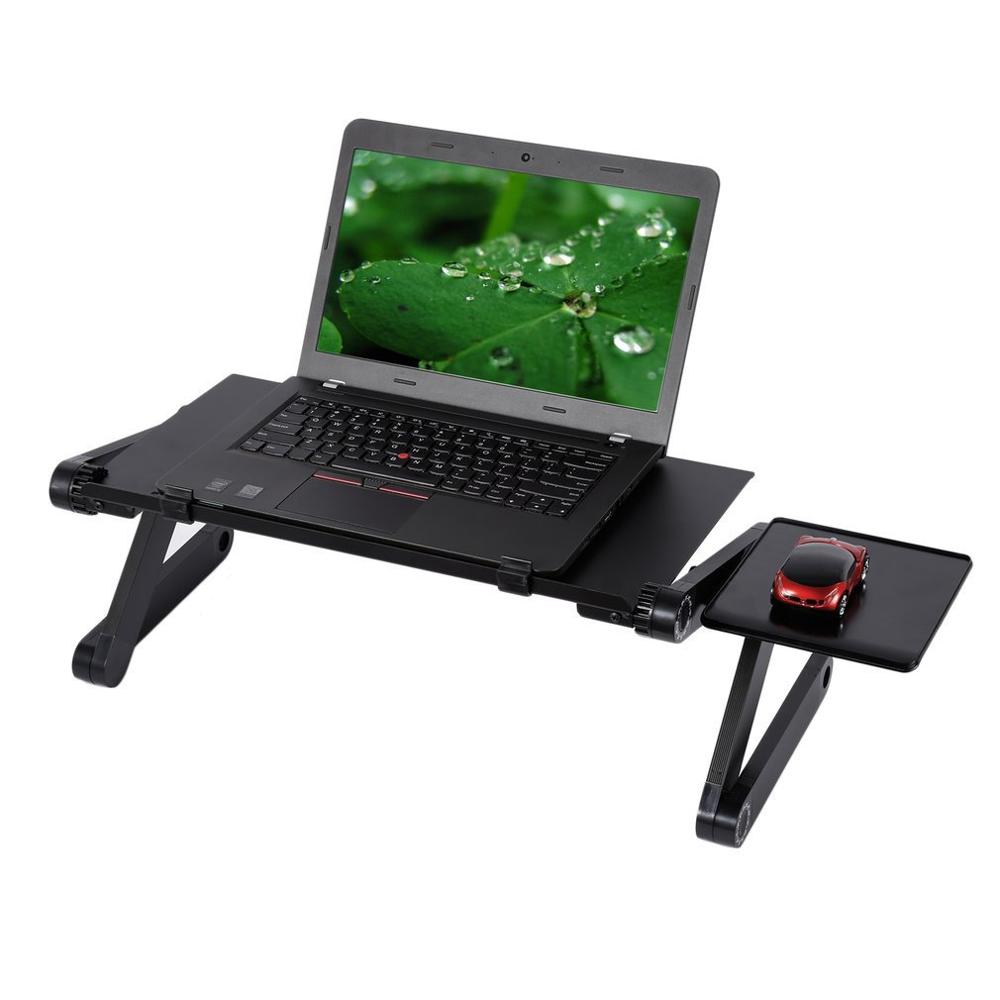 Regolabile In Lega di Alluminio Del Computer Portatile Scrivania Ergonomica Pieghevole Supporto Laptop Table Desk per La Ventilazione Del Basamento Con Il Mouse Pad