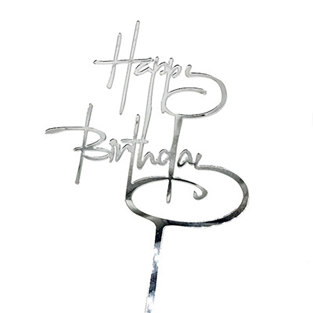 Happy Birthday Cake Topper Acrylic Gold Mirror Cupcake Topper for Kids Birthday Party Cake Baby Shower Decorations