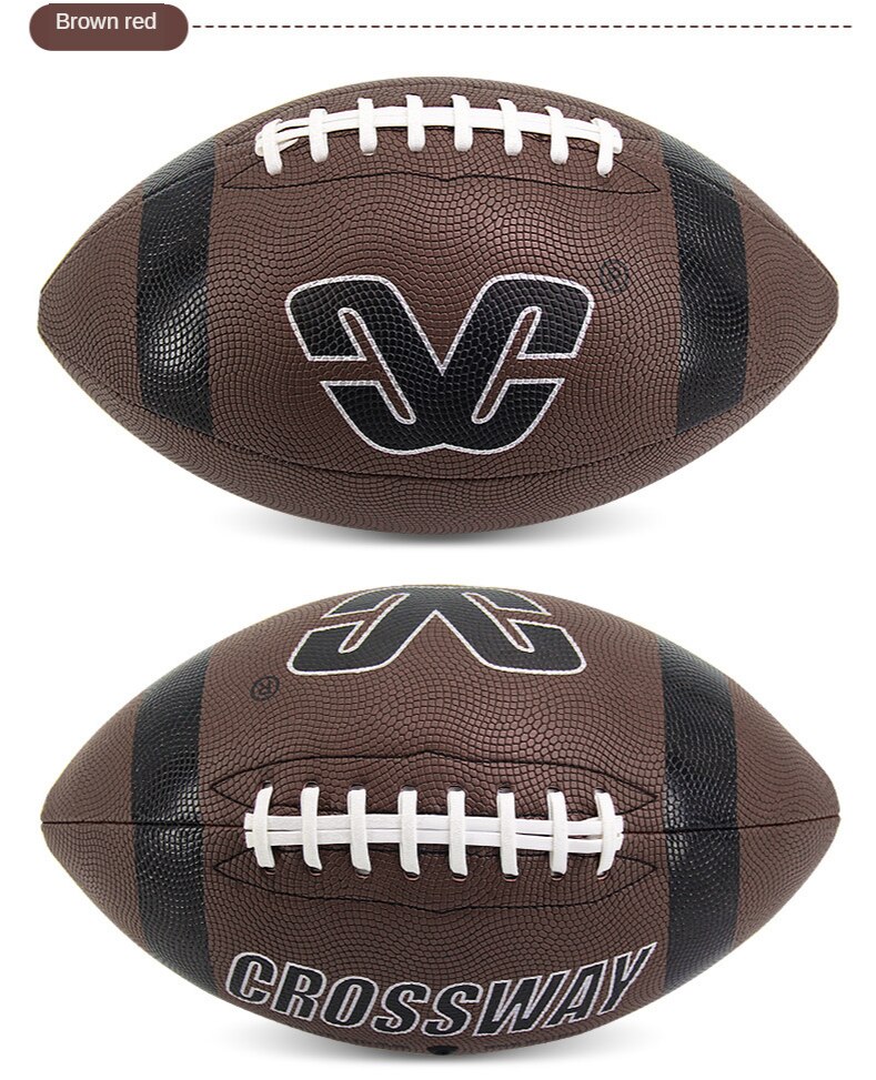 Nyeste størrelse 9 rugby bold skum brun anti-stress rugby fodbold squeeze bold legetøj udendørs træning amerikansk fodbold stress reliever: Brun