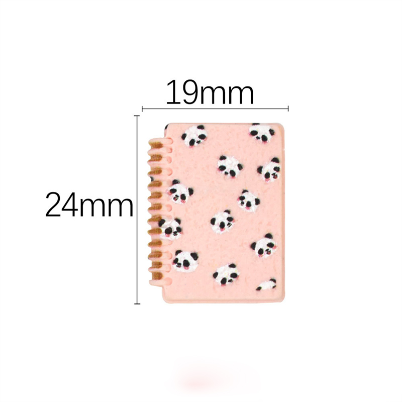 10 piezas de abalorios de Panda para hacer joyas, parche colgante para libro, pendientes DIY, accesorios para collar, casa de muñecas, C874: no hook pink