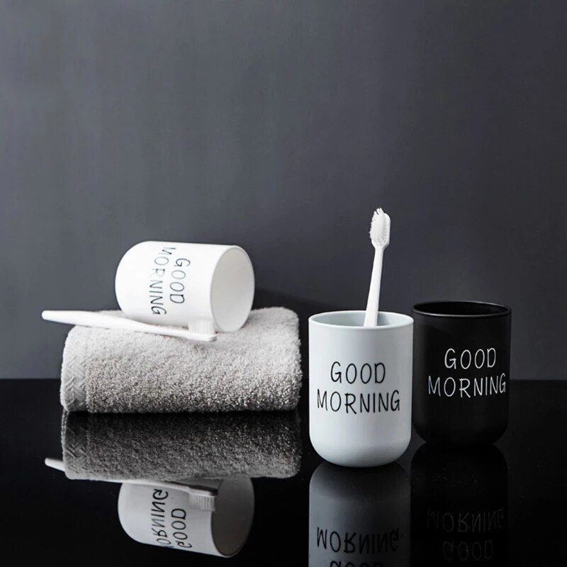 1pcs Simple Nordic Travel Portable Washing Cup Home Couple Plastic Good Morning Toothbrush Storage Cup Bathroom Tumbler Product