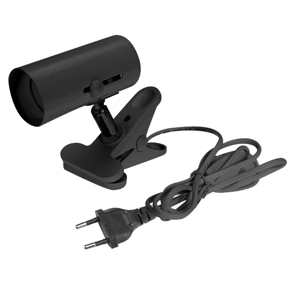 Durable 360 Degree Rotation Reptile E27 Lamp-socket Kit Pet Heating Lamp Clip Cover Clip-on Bulb Universal Light Holder: Black 150cm EU Plug