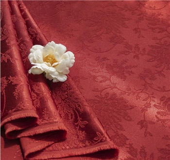 Bomuld polyester blandet jacquard stof fortykket elastisk satin antik pæon mørkt mønster hest ansigt nederdel qipao hanfu stof