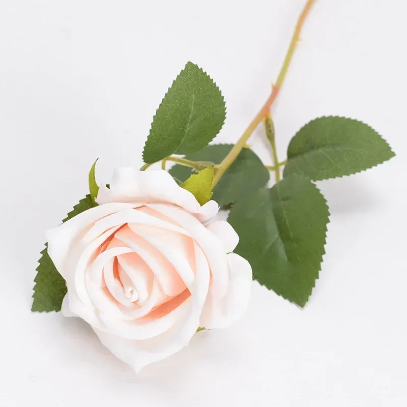 Ramo de flores artificiales, hojas de eucalipto de rosa blanca y roja, decoración de boda, flor falsa de peonía para , de decoración del hogar, 1 Uds.: Rosa