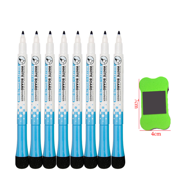 Stylos pour tableau blanc 8 couleurs, stylo magnétique à base d'eau avec capuchon effaçable, pointe Fine, peinture magnétique pour enfants, maison, bureau, école: Orange