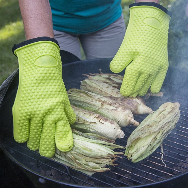 1 stk anti-skoldning silikone handsker mikroovn luffer madlavning bagning bbq grill grydelapper varmebestandige skridsikre køkkenhandsker