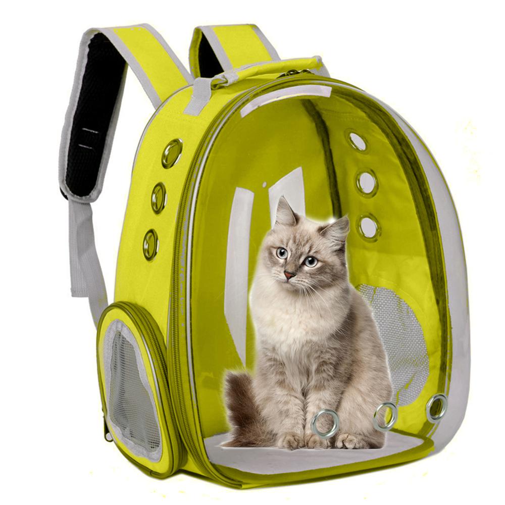 Kat Draagtas Ademend Kat Rugzak Kleine Pet Carrier Bag Outdoor Rugzak Carrier Voor Katten Honden Transparante Ruimte: Upgrade Yellow