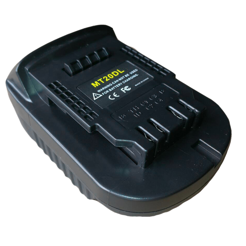 Mt20dl batteri adapter til makita 18v bl1830 bl1860 bl1815 li- ion batteri til dewalt 18v 20v dcb 200 li- ion batteri væglampe