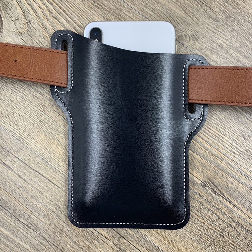 Mannen Mobiel Loop Holster Taille Tas Lederen Telefoon Case Telefoon Portemonnee Loop Holster Case Riem Taille Bag Purse Portemonnee Camping