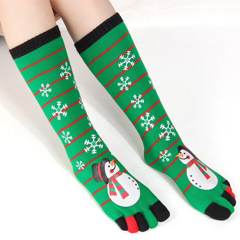 Aitonoble Girls and Women Christmas Socks Toes Socks Christmas Socks Fall Winter Socks Socks: Green penguin