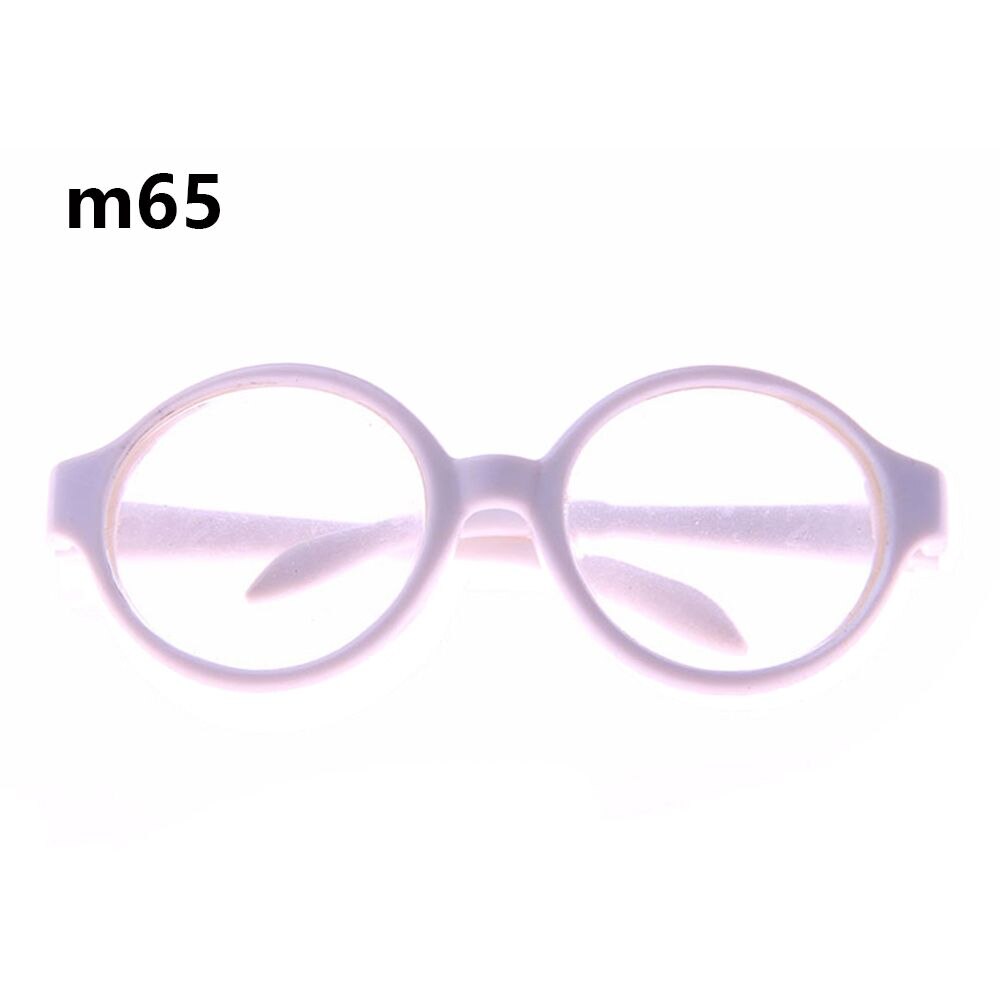 Colorful Doll Glasses Clear Lens Round Frame Eyewear Miniature Eyeglasses Fit 18 Inch Playing House Cool Girl Accessory: m65