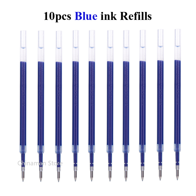 Original Xiaomi Mi Gel Pen 0.5mm Black Refill No Cap Bullet Pen Smooth Switzerland MIKRON Nib Japanese Ink OEM Blue Refills: 10pcs blue Refills