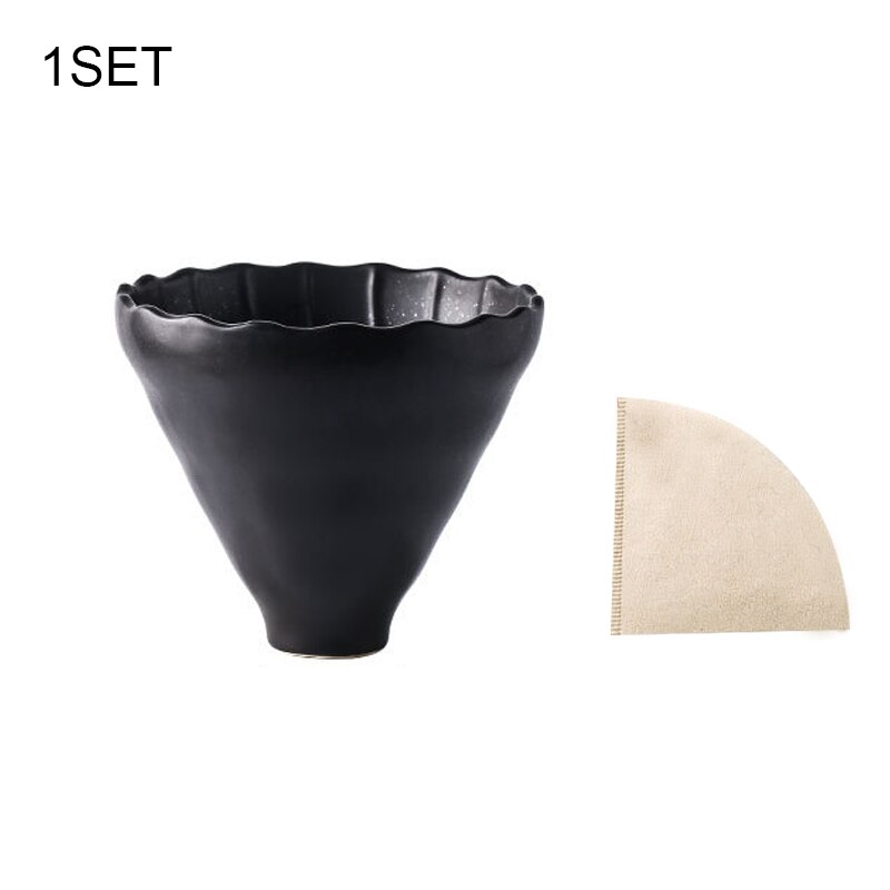 Hand-Made Coffee Kettle Filter Apparatus Set 700ml Coffee Filter Cup Filter Holder Sharing Pot Over Coffee Maker^^: Black B