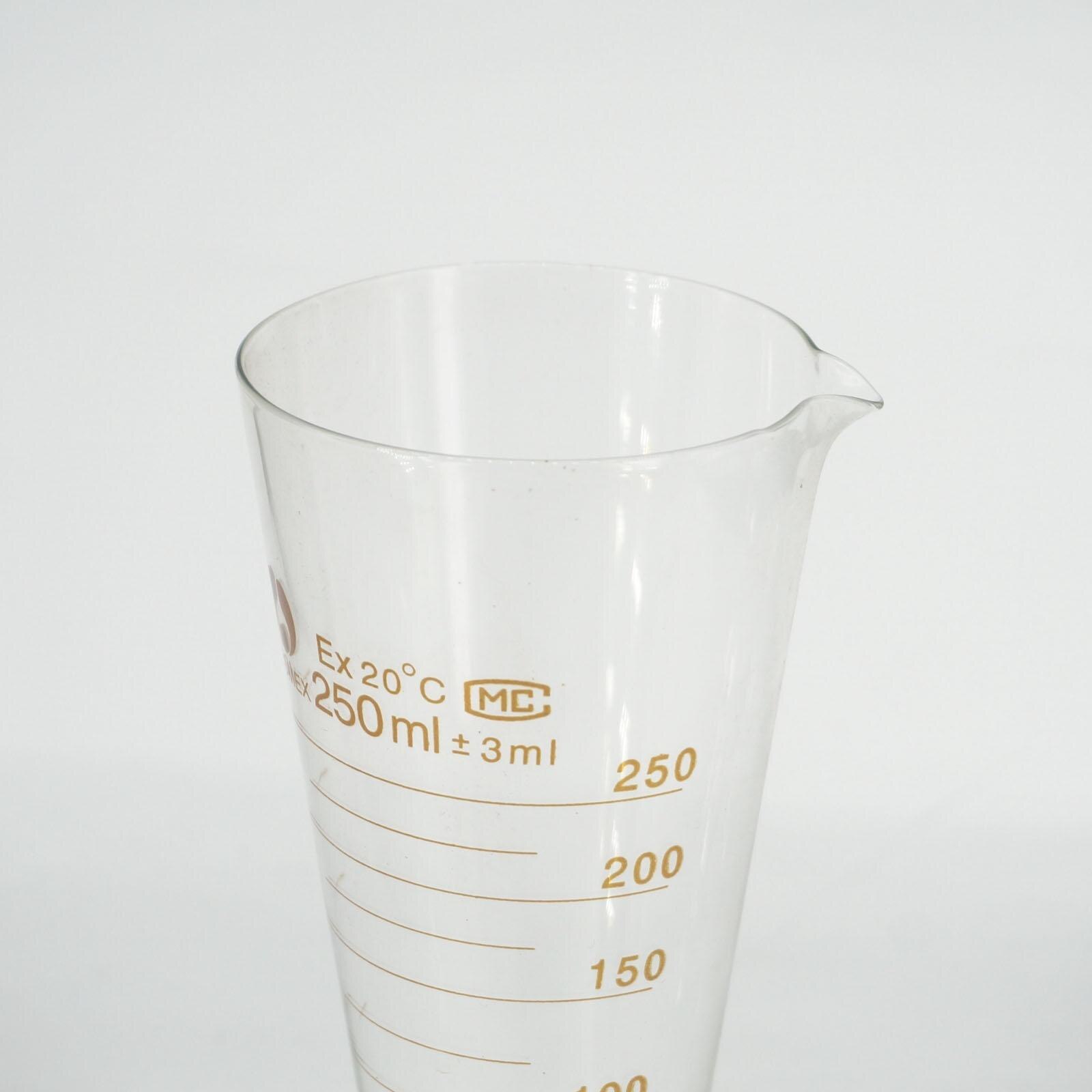 Verre de laboratoire de 250ml, gobelet de mesure conique gradué avec bec, apothicaire