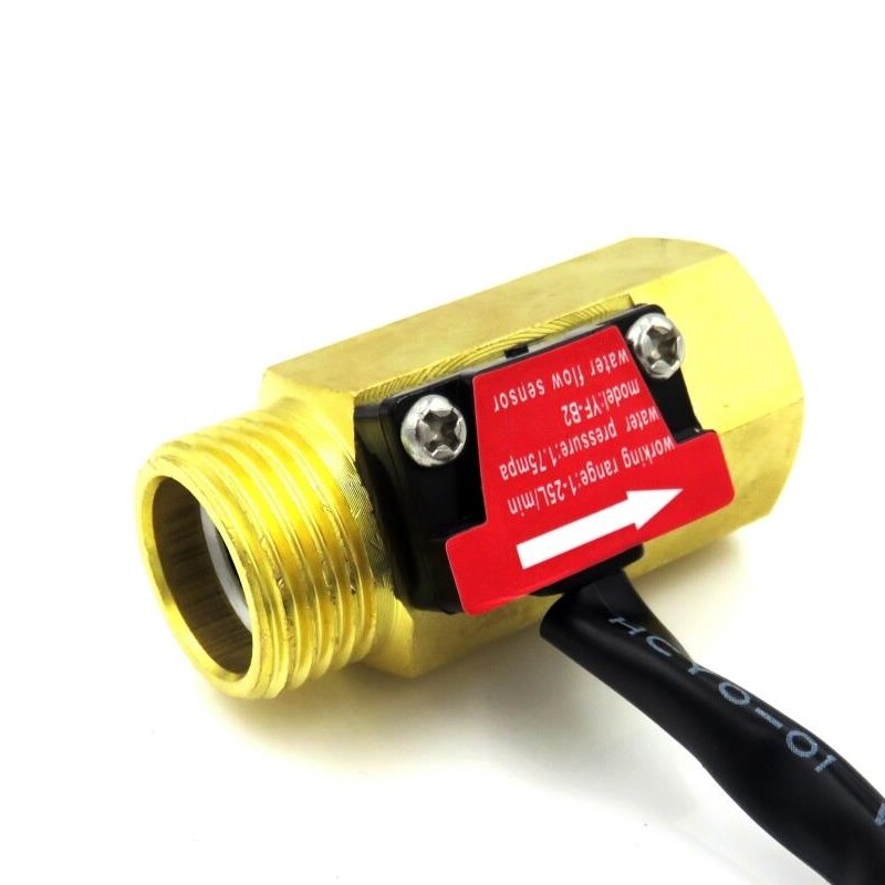 G1/2&quot; DN15 Water Flow Sensor Copper Turbine Flow Sensor Turbine Flow Meter 1-25L/min