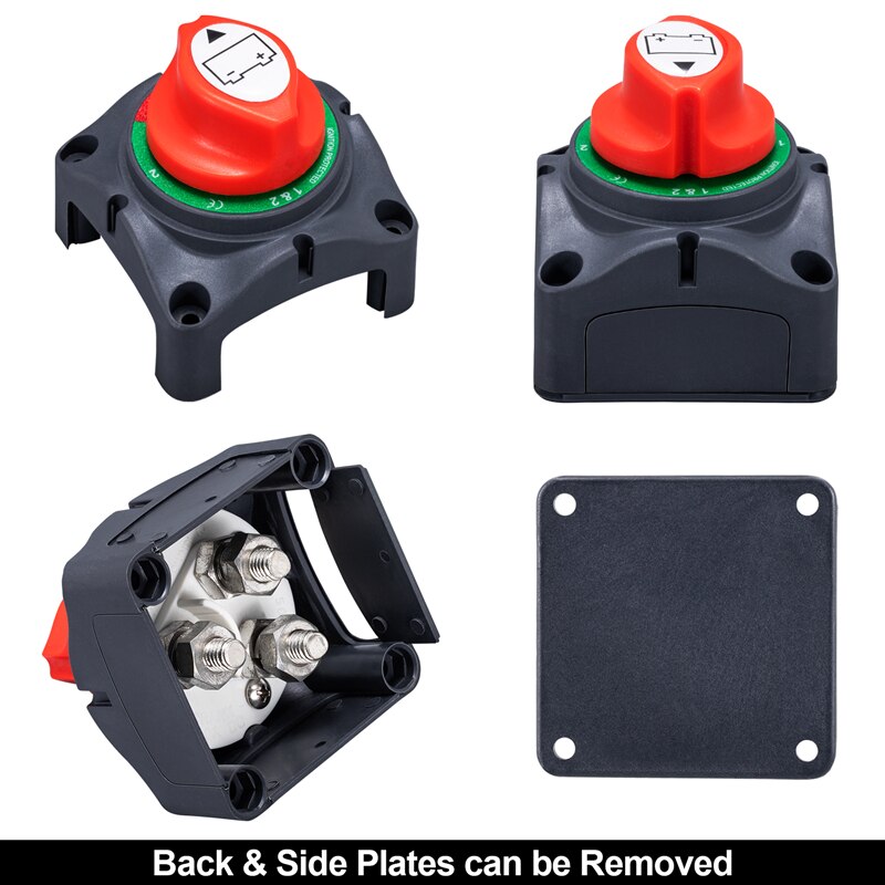 Auto Battery Disconnect Switch 12V 24V Marine 200A 300A Dual Battery Mass Switch 3 Position Cut Off Switch Car Boat: 4 position M8 200A