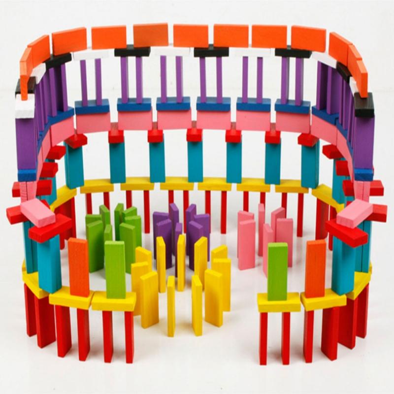 12 Kleuren 120 Stuks Domino Volwassen Grote Kinderen Vroege Onderwijs Houten Educatief Speelgoed