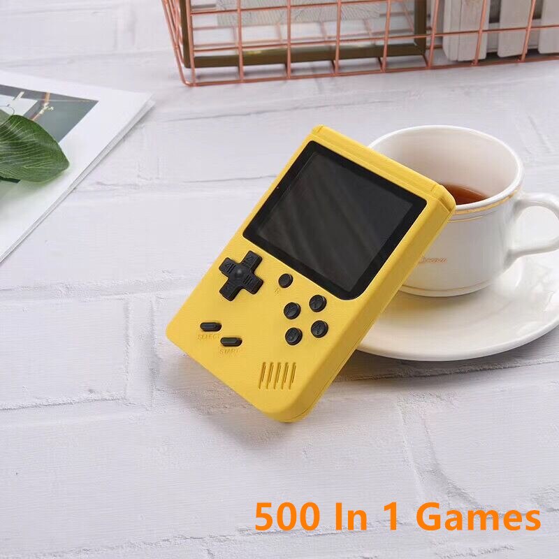 800 In 1 MINI giochi giocatori di giochi portatili Console Video retrò portatile ragazzo 8 Bit schermo LCD a colori da 3.0 pollici Gameboy: 500 yellow