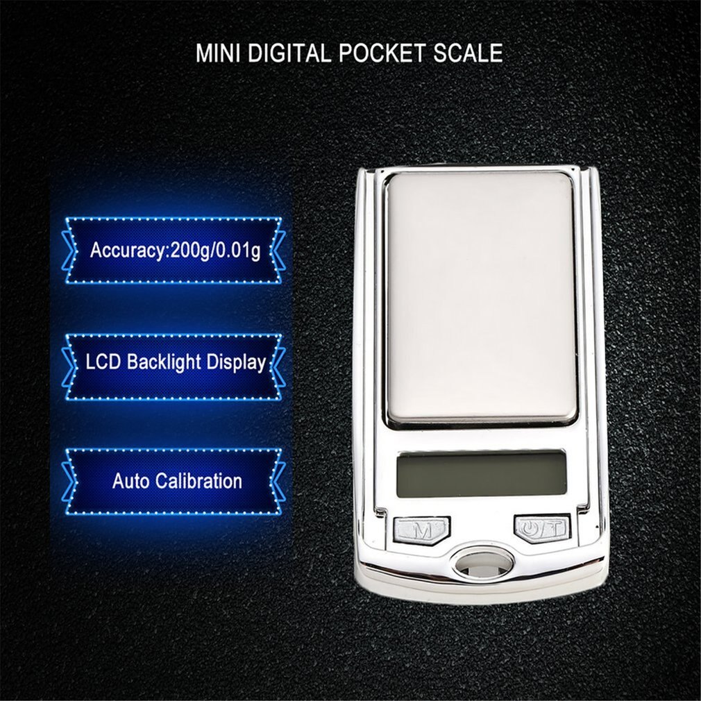 Mini Digital Pocket Scale 200g 0.01g Precision g/dwt/ct Weight Measuring for Kitchen Jewellery Pharmacy Tare Weighing
