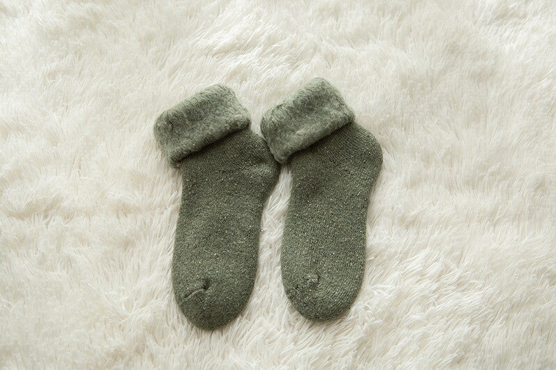 Thicken Winter Warm Wool Socks Women Japanese Style Solid Color Towel Christmas Socks for Ladies 102402: 03
