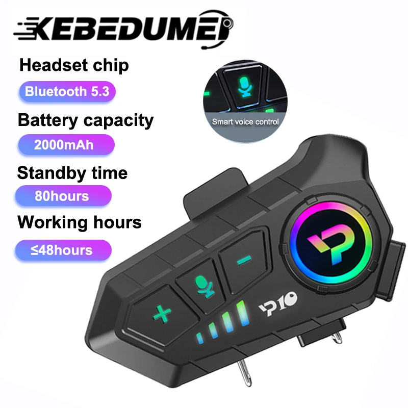 Casque de moto Bluetooth sans fil, étanche IPX6, réduction du bruit, écouteurs AE, longue durée de veille, mains libres