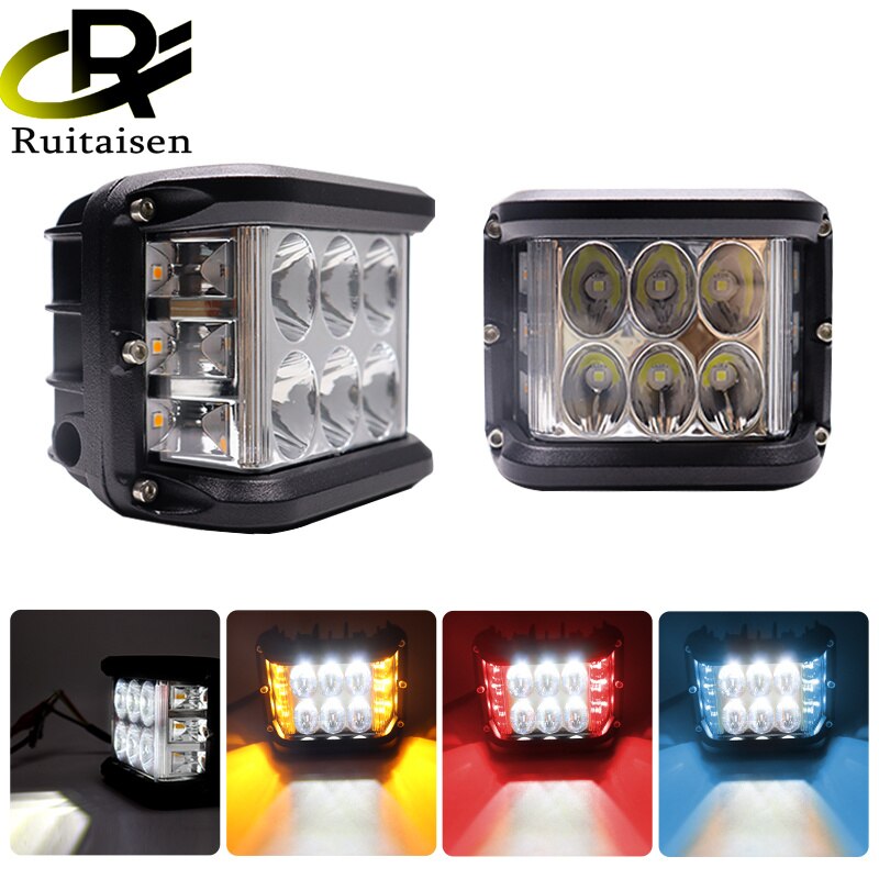 4 &quot;Led Verlichting 2x Dual Side Shooter Led Licht 45W Led Pod Off Road Knipperlicht Voor auto Vrachtwagen Pickup Boot Suv