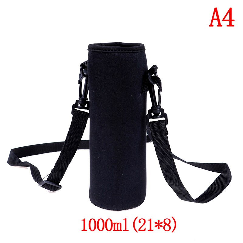 420-1500ml vesipullon kansi pussi pussi w/hihna neopreeni vesipussin pidike olkahihna musta pullon kantajan eristyspussi: A4