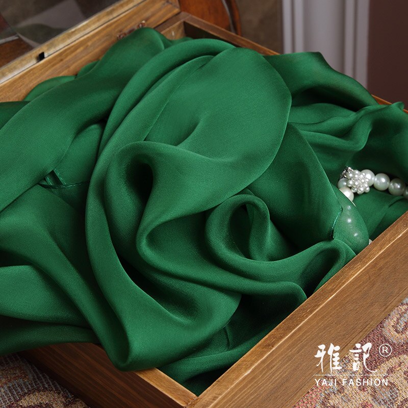 Siden halsduk kvinnor naturligt silke chiffong halsduk mörkgrön foulard femme dam siden sjalar omslag för damer solid