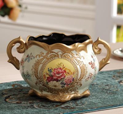 Europæisk keramik vase tørrede blomster blomsterarrangement wobble tallerken stue indgang ornamenter bryllup dekorationer: C
