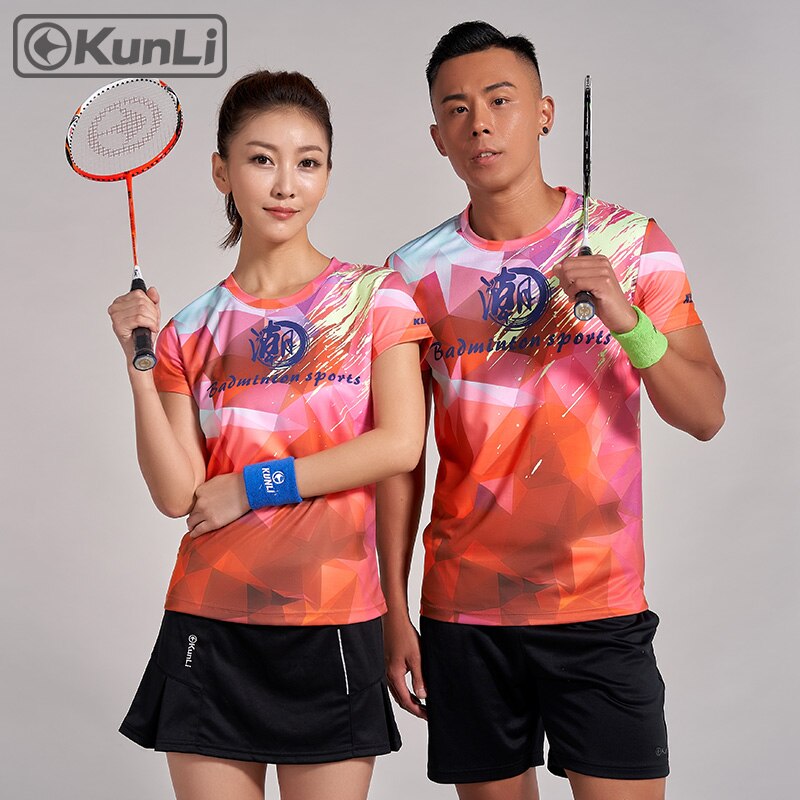 Kunli short sleeved tennis shirt women outdoor sports badminton clothing running clothing T-shirt basketball Volleyball shirt