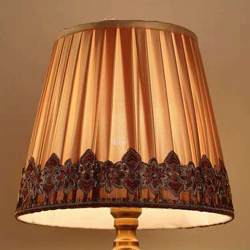 E27 art deco lampeskærme til bordlamper stof rundt lampeskærm moderne stil lampedæksel til gulvlampe: Chokolade